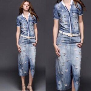 *LAST ONE IN STOCK* Ripped Denim Street Dress
